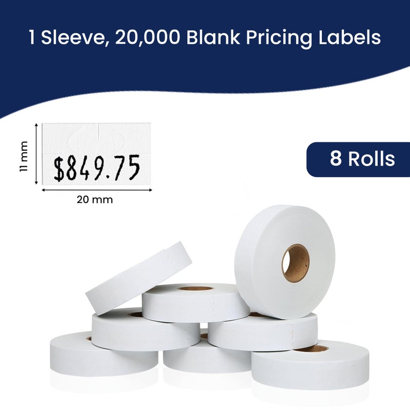 Perco Freezer Adhesives White Labels for Monarch 1131 Price Gun - 1 Sleeve, 20,000 Labels - Image 3